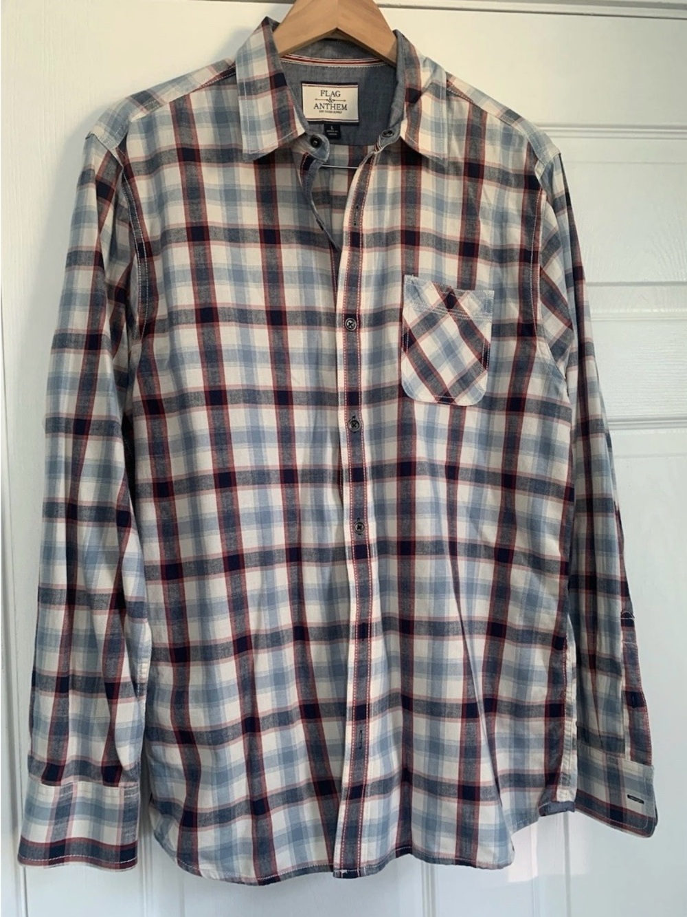 Flag & Anthem Men's Plaid Flannel Button-Up, Size L